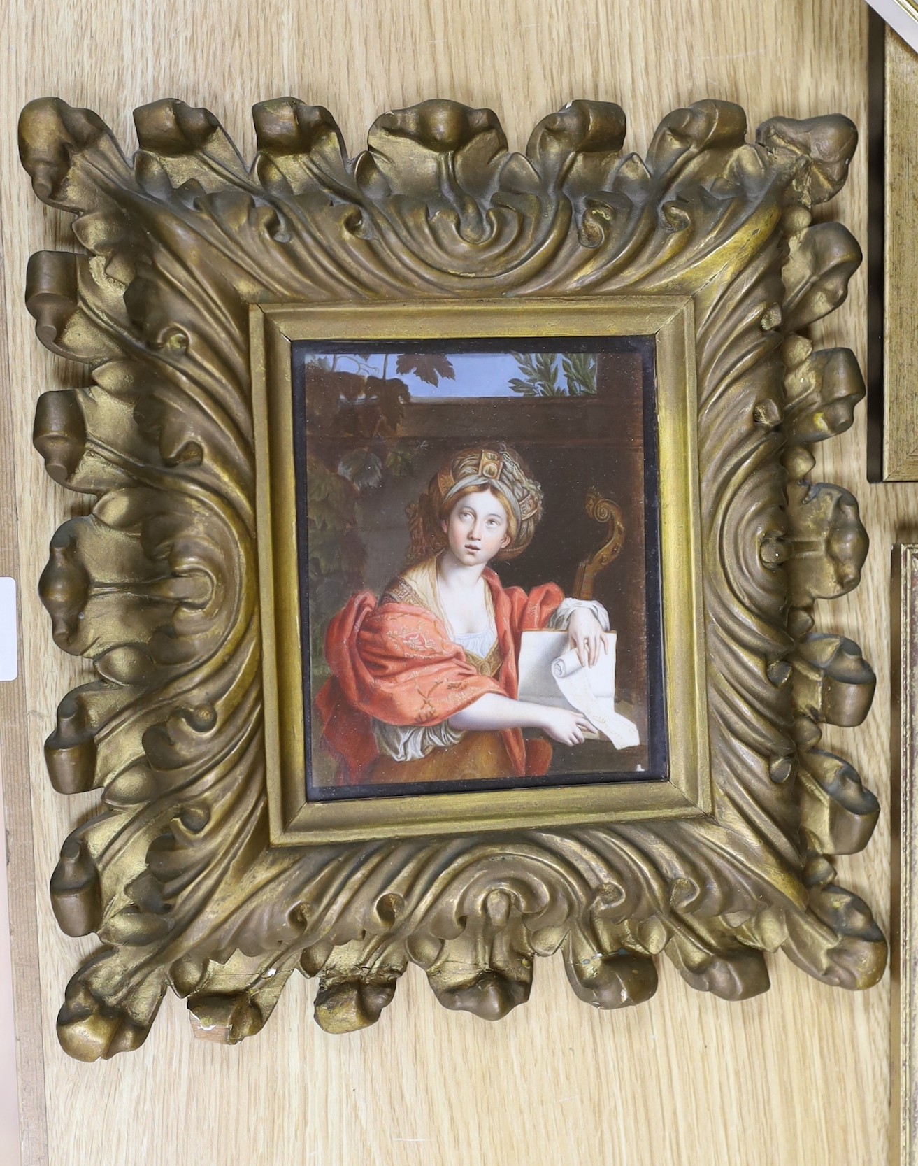 After Domenichino, watercolour on ivory, ‘The Cumaean Sibyl’, 12 x 10cm